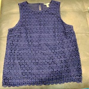 Gorgeous navy blue lace tank! Like new!